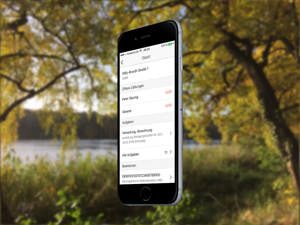 WEG-Verwaltung Hausverwaltung mobiler Zugriff Sachkonto Bankkonto Beleg App